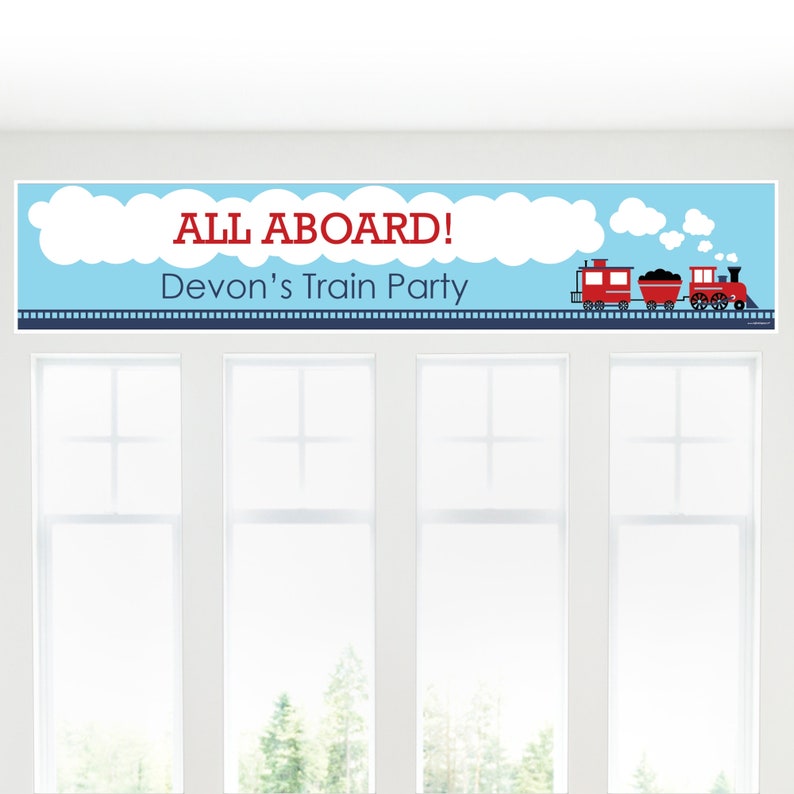 Train with Animals Baby Shower Banner Personalized Decoration Backdrop Train with Animals Baby Shower Banner Personalized Decoration Backdrop