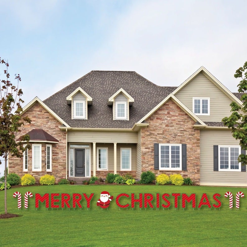 MERRY CHRISTMAS Yard Sign - Outdoor Christmas Decorations - Holiday Lawn Decor - Merry Christmas Yard Art - Holiday Yard Sign Decorations 