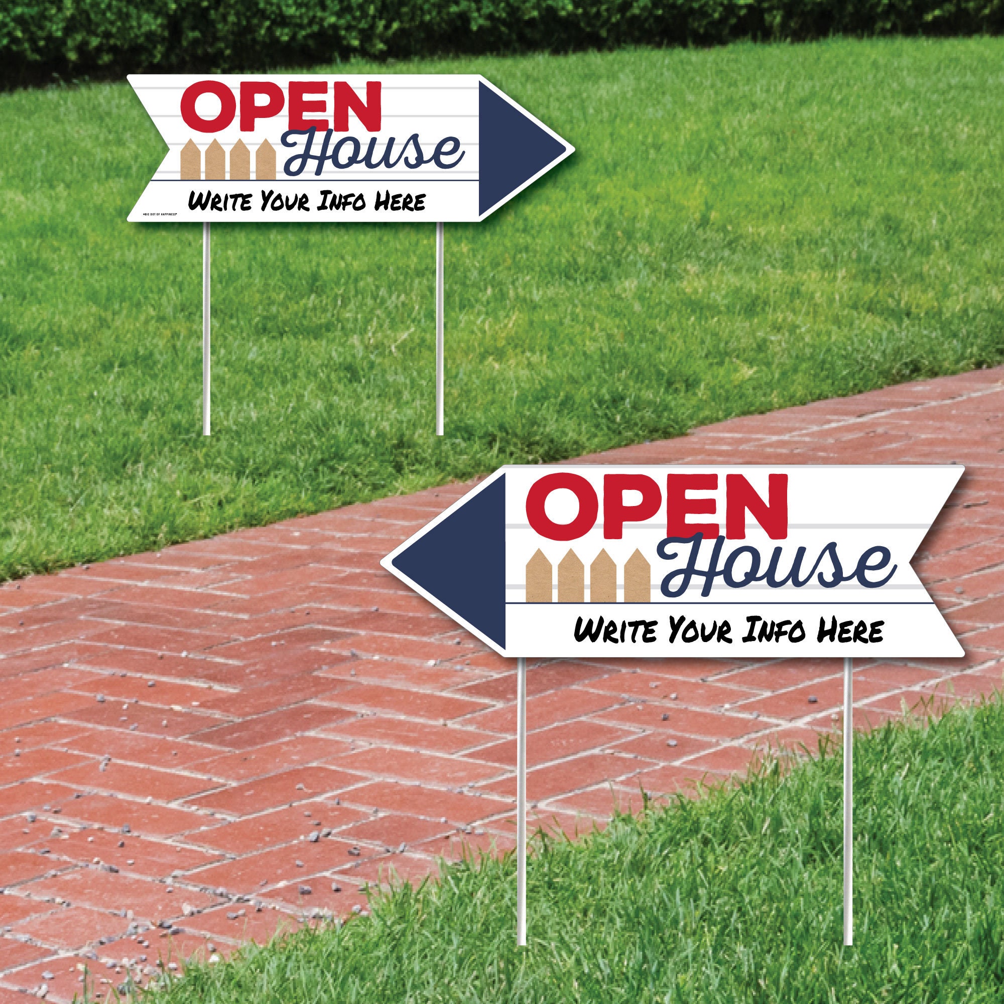 Open House Real Estate Sign Arrow Double Sided Directional Etsy