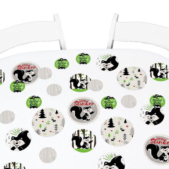 Little Stinker - Woodland Skunk Giant Circle Confetti - Baby Shower or Birthday Party Decorations - Large Confetti - Party Supplies - 27 Ct Il_570xn