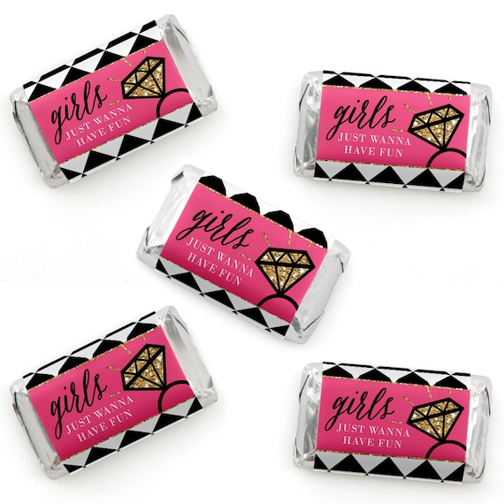 Bachelorette Party Mini Candy Bar Wrappers - Bachelorette Hershey® Miniature Candy Bar Sticker Labels - Girls Night Out - 40 Ct Il_570xn