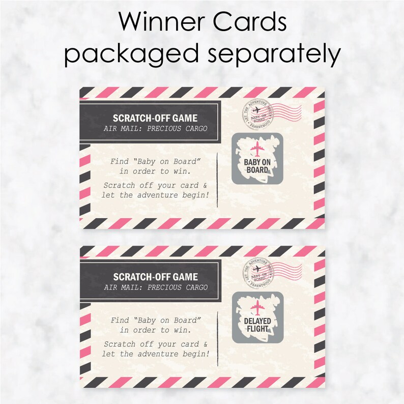 Precious Cargo Pink Baby Shower Scratch Off Game 22 Girl Baby Shower Game Cards