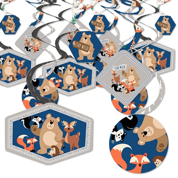 Forest Animals Stay Wild Party Table Decorations Woodland Baby Shower or Birthday Party Placemats Forest Animals 12 Ct