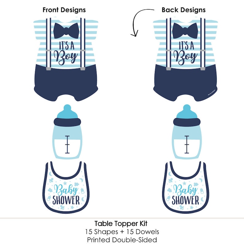 It\u2019s a Boy Set of 15 Blue Baby Shower Centerpiece Sticks Table Toppers