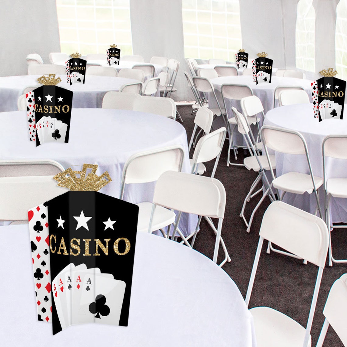 Las Vegas Table Decorations Casino Party Fold and Flare Etsy