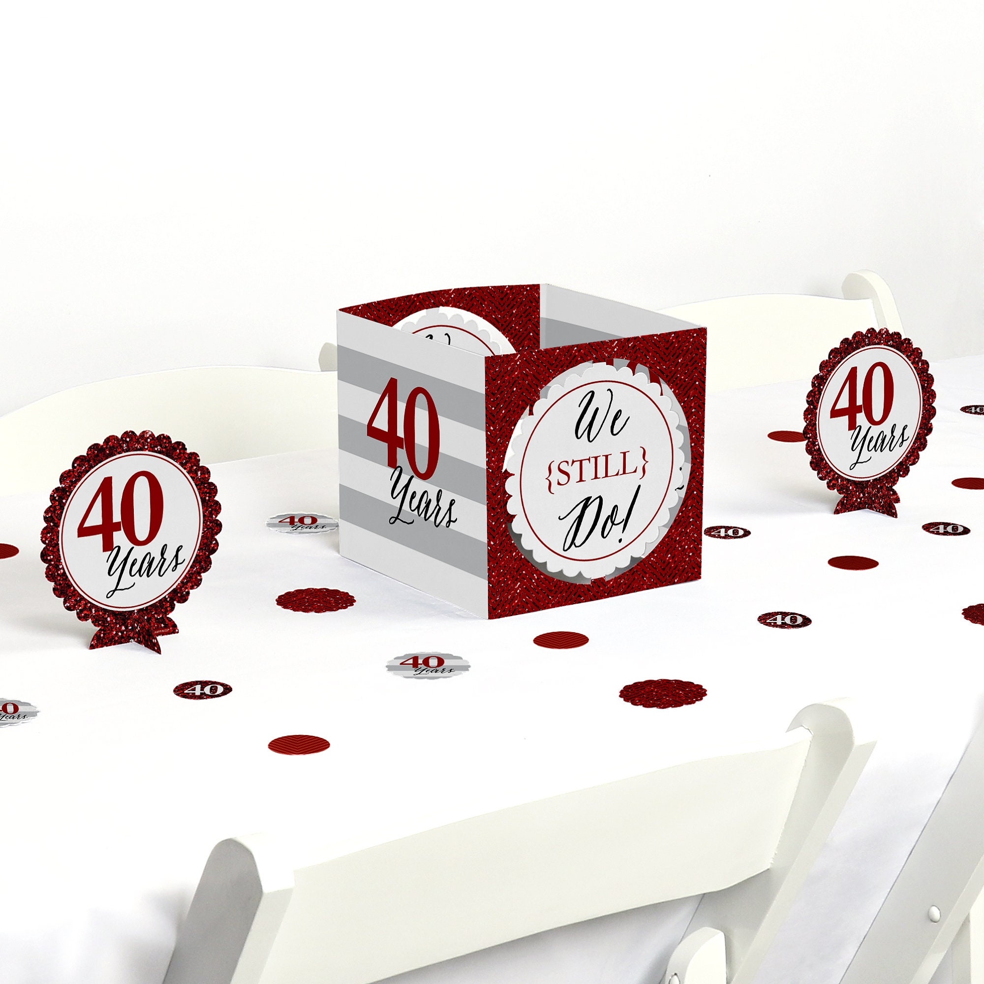 40th Wedding Anniversary Centerpiece Table Decoration Kit Etsy