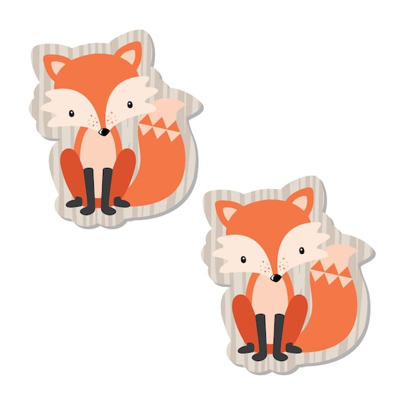 Fox Diy Shaped Paper Cut Outs Fox Baby Shower Or Birthday Etsy