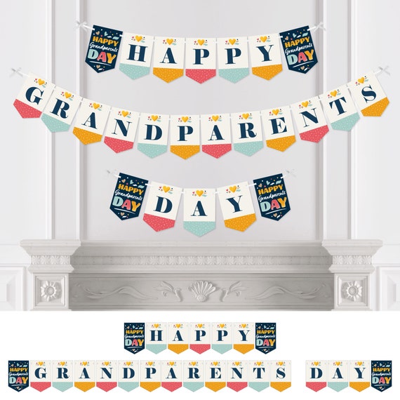 Happy Grandparents Day Grandma & Grandpa Party Bunting Banner Party
