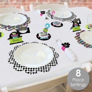 80s Retro Totally 1980s Party Paper Charger and Table Decorations Chargerific Kit Place Setting for 8 image 2