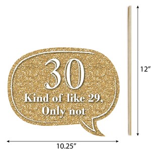 Funny Adult 30th Birthday Photo Booth Props Gold Photobooth Prop Kit Thirtieth Birthday Party Prop Kit 10 Photo Props image 4