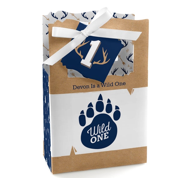 He's a Wild One - Favor Boxes - Deer 1st Birthday Party Supplies & Decorations - First Birthday Party Treat Boxes - Set of 12 Il_570xn