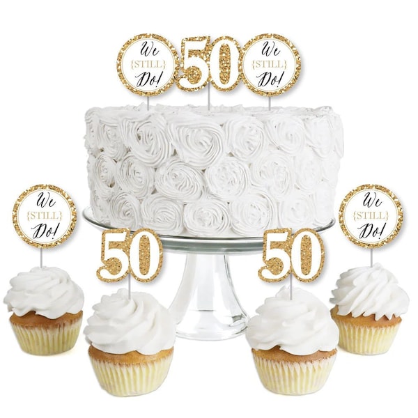50th Anniversary Cupcake Toppers Etsy