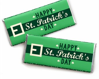 St. Patrick's Day - Candy Bar Wrapper Saint Paddy’s Day Party Favors - Set of 24