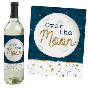 Twinkle Twinkle Little Star Wine Bottle Labels Baby Shower or Birthday Party Wine Gifts for Men and Women Set of 4 Sticker Labels image 5