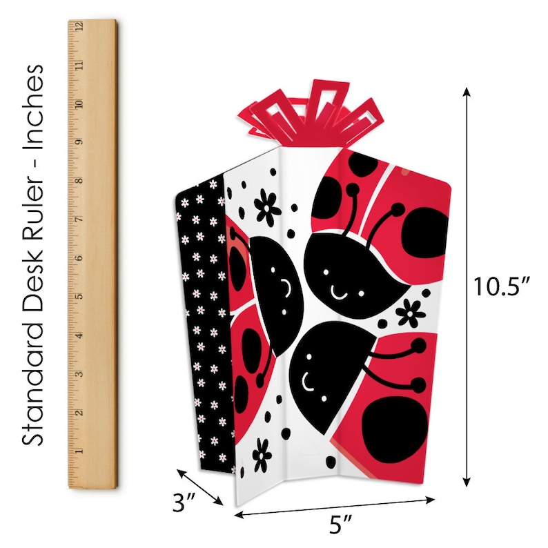Baby Shower or Birthday Party Fold and Flare Centerpieces Happy Little Ladybug 10 Count Table Decorations