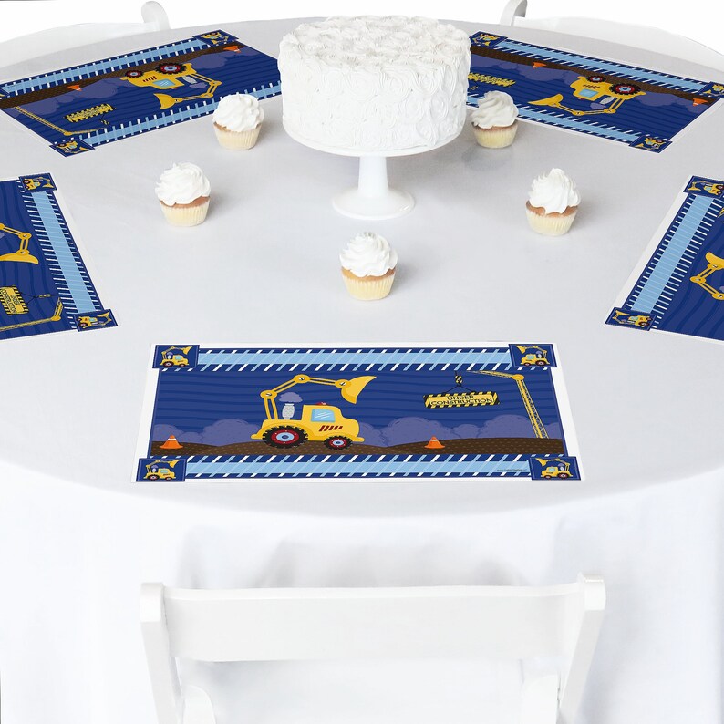 Dump Truck Party Supplies Baby Shower or Birthday Party Placemats Construction Truck Party Table Decorations 12 Ct