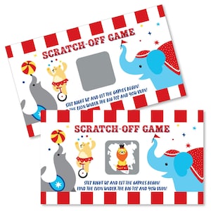 Carnival Step Right Up Circus Carnival Themed Game Scratch Off Cards 22 Count image 1