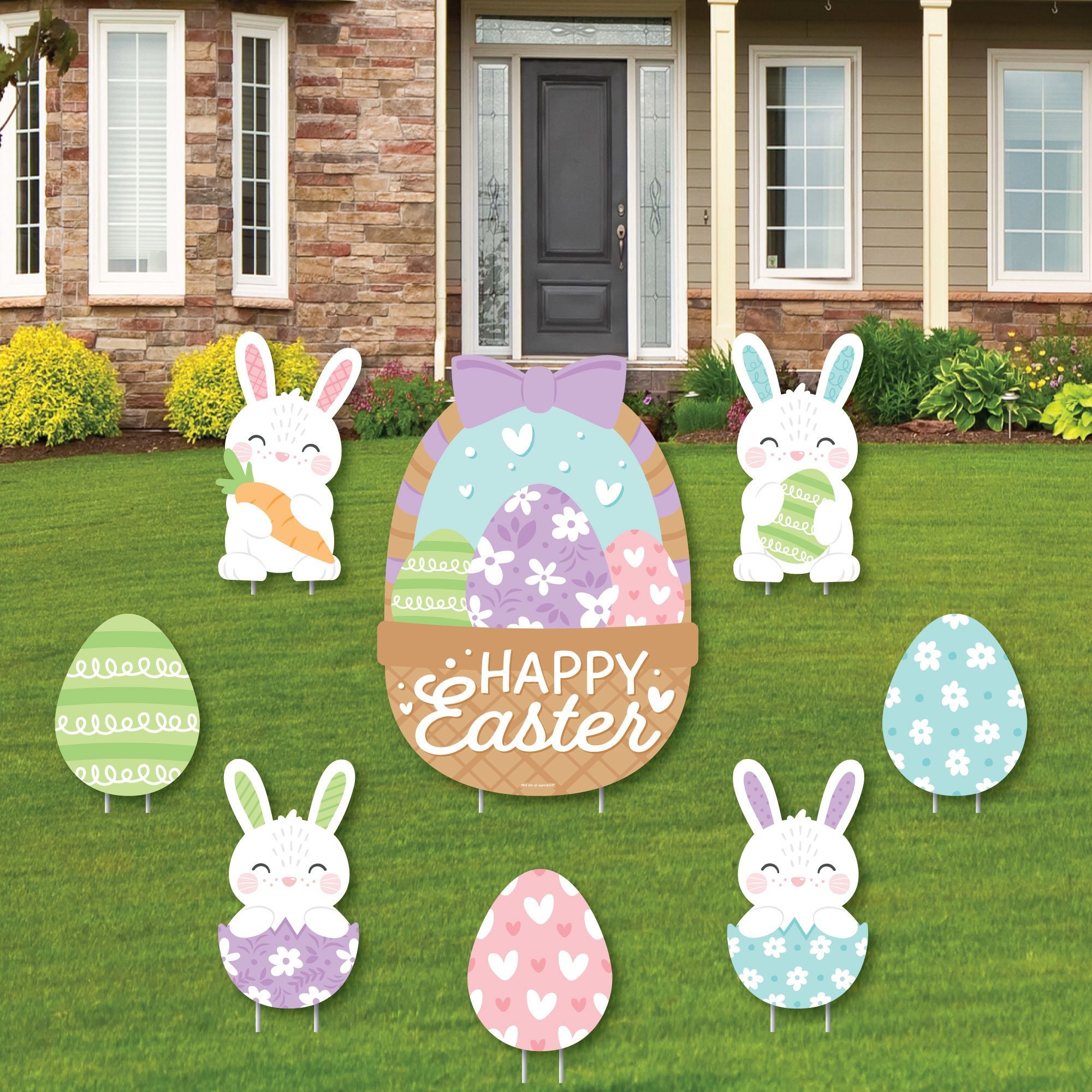Easter Decorations Easter Bunny Yard Stakes Outdoor Wooden Bunny