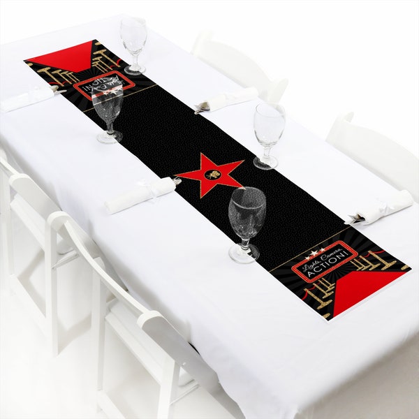 Red Carpet Hollywood - Petite Movie Night Party Paper Table Runner - 12 x 60 inches