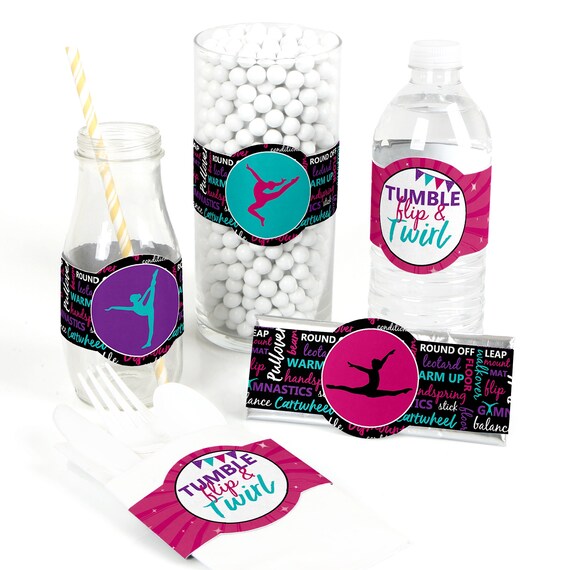 Flip Twirl Gymnastics Birthday Party Decorations Party Banner