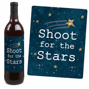 Twinkle Twinkle Little Star Wine Bottle Labels Baby Shower or Birthday Party Wine Gifts for Men and Women Set of 4 Sticker Labels image 6