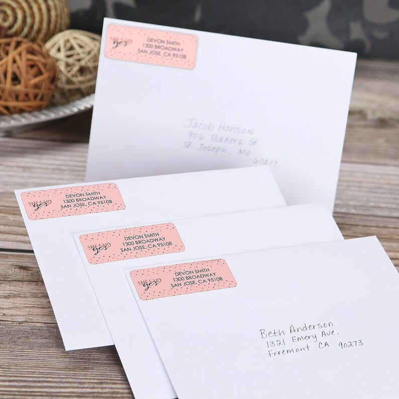 Bachelorette Party Address Labels Rose Gold Bridal Shower Address Labels Personalized Return Address Stickers 30 Ct. Bride Squad