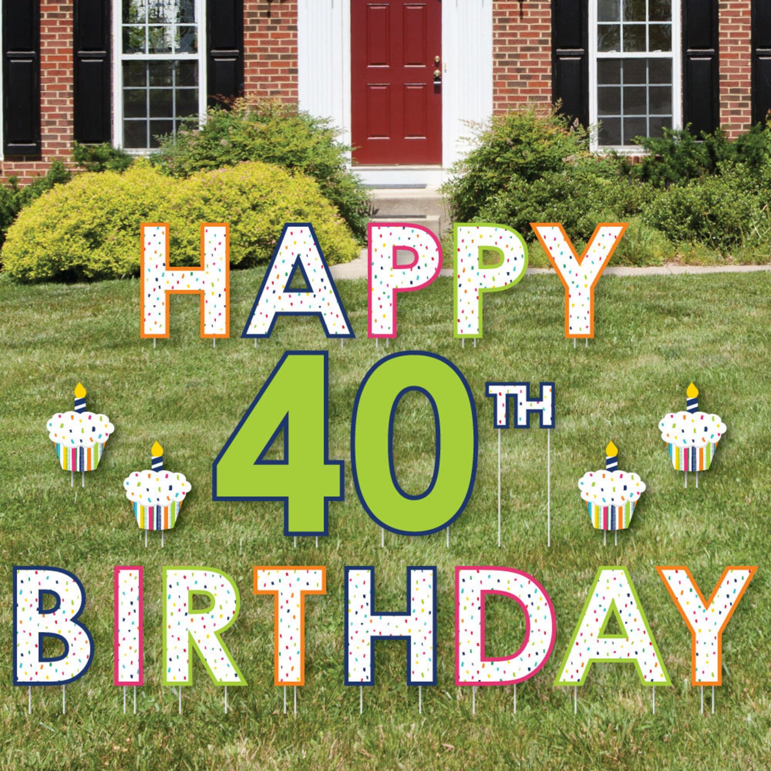 40th Birthday Cheerful Happy Birthday Yard Sign Outdoor Etsy