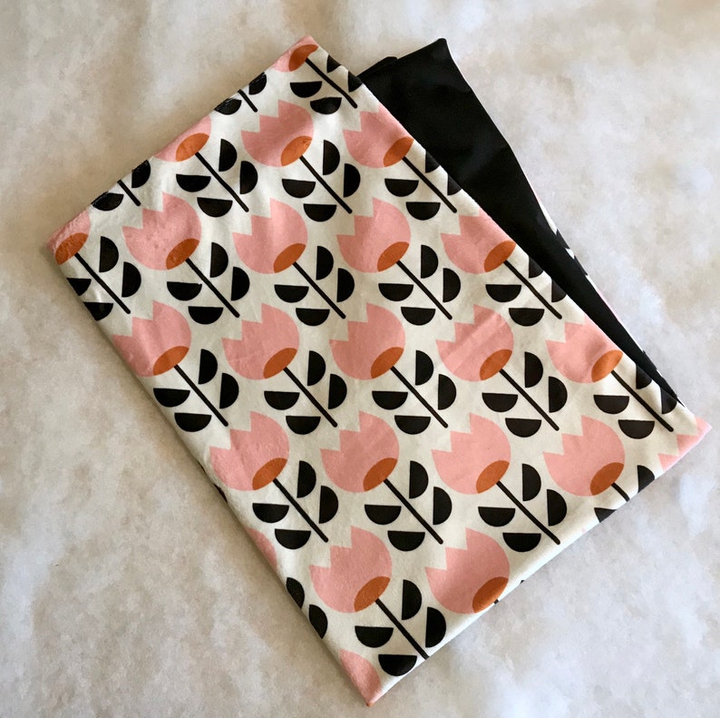 Pink Tulip Flower Minky Waterproof Blanket Etsy