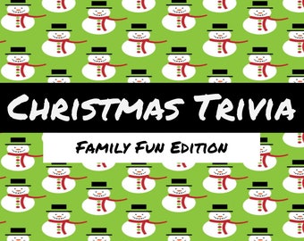 Christmas Family Trivia Pub Quiz Game Downloadable