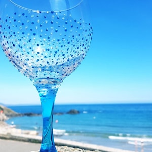 Hand Painted Decorated Large Balloon Gin Glass Wine Glass 645ml &#39;The Stem&#39;