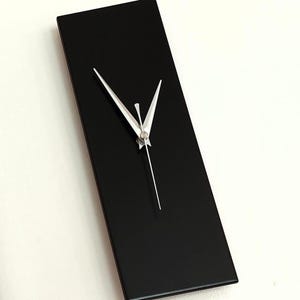 Contemporary Black Rectangle Wall Clock: Modern Non-ticking Clock (30cm)