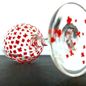 Hand Painted 'Poppy' Red Flower Wine Glass