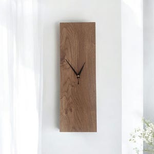 Handmade Ceramic Wall Clock – Wood Effect - Non-Ticking - 40cm x 15cm -  Vertical or Horizontal Mounting