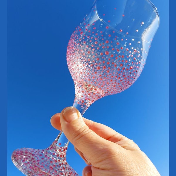 Pink Wine Glass Etsy UK