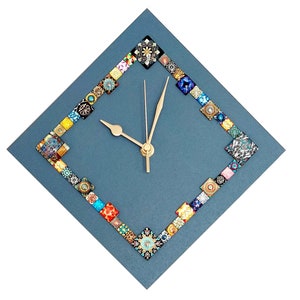 Blue Diamond Cabochon Wall Clock, 28cm