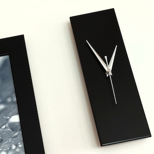 Minimalist Modern Wall Clock, Rectangle Black Clock 30cm, Silent Clock