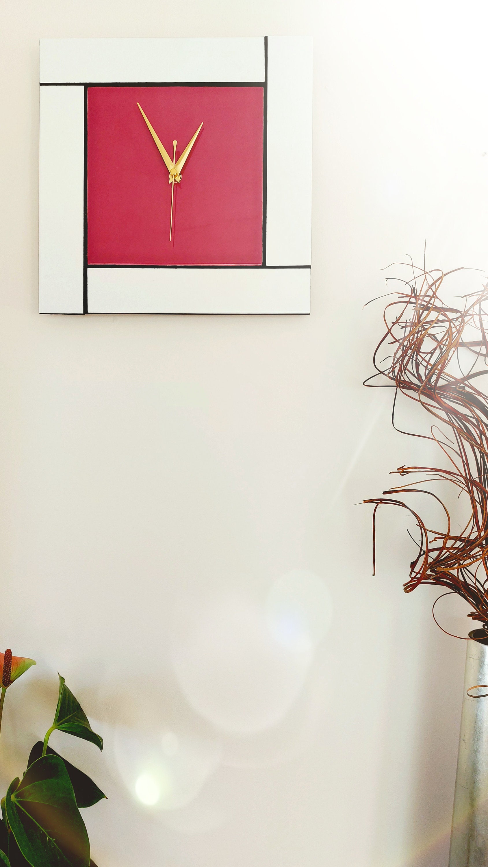 Handmade Modern Square Wall Clock Unique Clock in White & Etsy UK