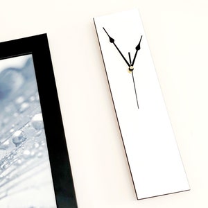 Minimalist Modern White Rectangle Wall Clock 40cm, Home Decor, Silent Non-Ticking