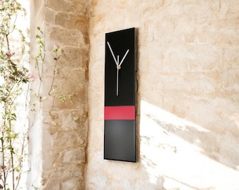 Handmade Slim Black Wall Clock: Modern Home Decor (40cm)