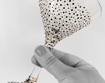Handgeschilderd versierd Martini cocktailglas 175ml, DOT DESIGN