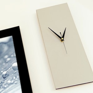 Contemporary Modern Wall Clock, Rectangle Beige Wall Clock 40cm