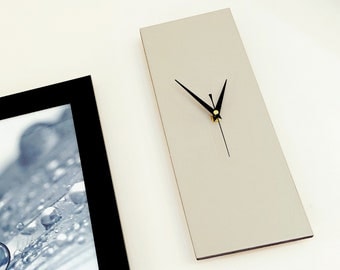 Contemporary Modern Wall Clock, Rectangle Beige Wall Clock 40cm