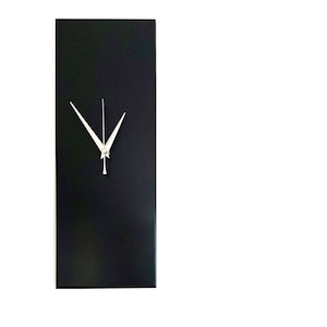 Contemporary Black Wall Clock, Rectangle Black Wall Clock 40cm, Modern Home Decor