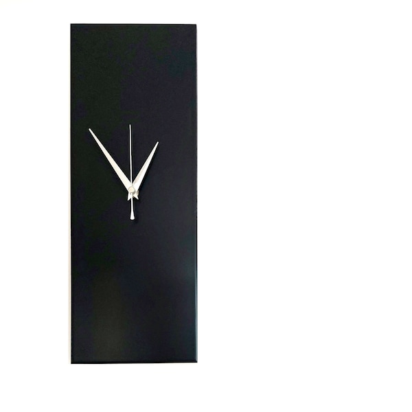 Contemporary Modern Wall Clock, Rectangle Black Wall Clock 40cm