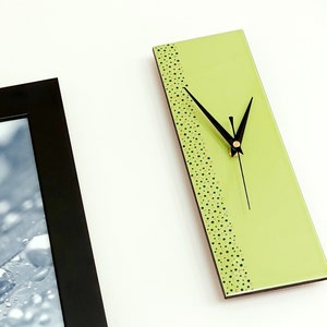 Unique Wall Clock, Hand Painted Green Clock 30cm