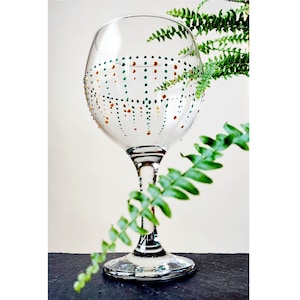 Hand Painted Decorated Large Balloon Gin Glass Wine Glass 645ml &#39;The Drop&#39;