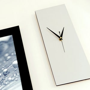Contemporary Modern Wall Clock, Rectangle Grey Wall Clock 40cm