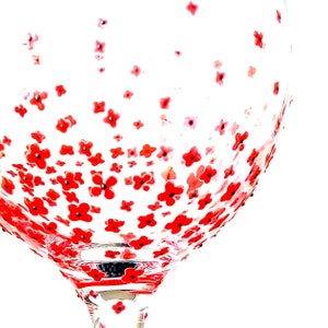 Hand Painted Decorated Large Balloon Gin Glass Wine Glass 645ml 'Poppy'