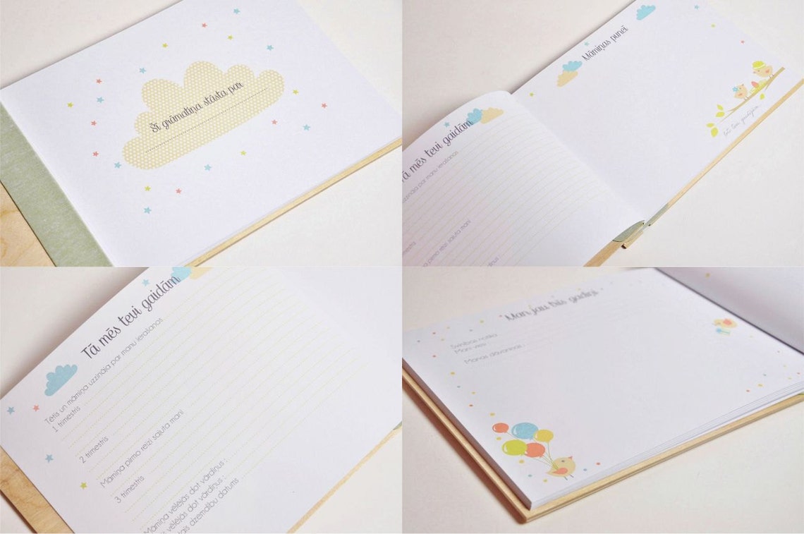 Modern Wood Baby Book Memory Journal Baby Shower Gift for Boy Etsy