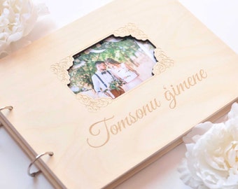 Personalisiertes Holz Fotoalbum / Familienalbum / Hochzeitsalbum / Babyalbum / Fotogästebuch / Fotoalbum